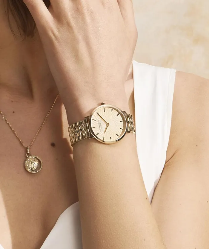 Signature Watches Women Olivia Burton 35mm Radiant Sun Gold Bracelet Watch