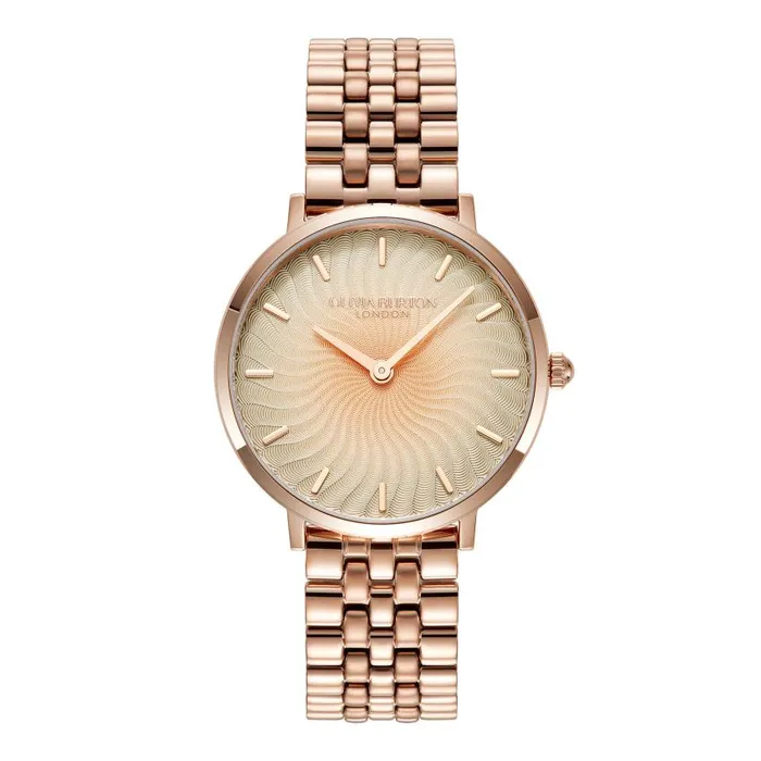Signature Watches Women Olivia Burton 35mm Radiant Sun Ombre and Rose Gold Bracelet Watch
