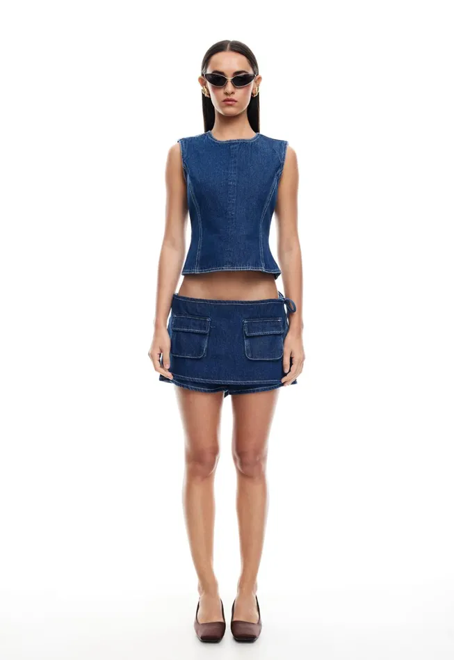 Skirts Women Lioness Fashion COUNTRYSIDE SKORT Blue Denim
