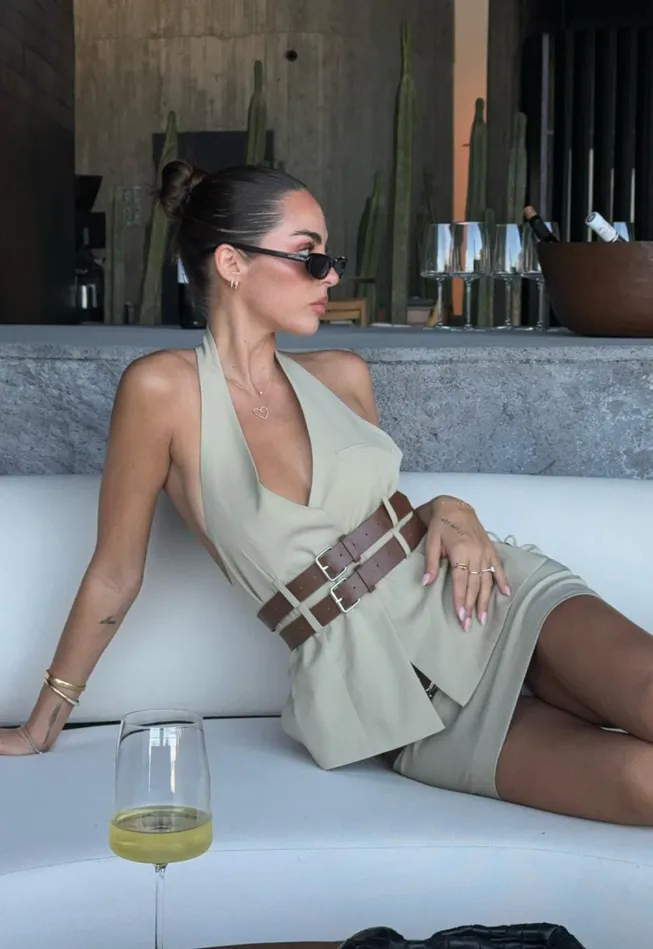 Skirts Women Lioness Fashion ETHEREAL BUCKLE SKIRT Beige Skirts Women Lioness Fashion ETHEREAL BUCKLE SKIRT Beige
