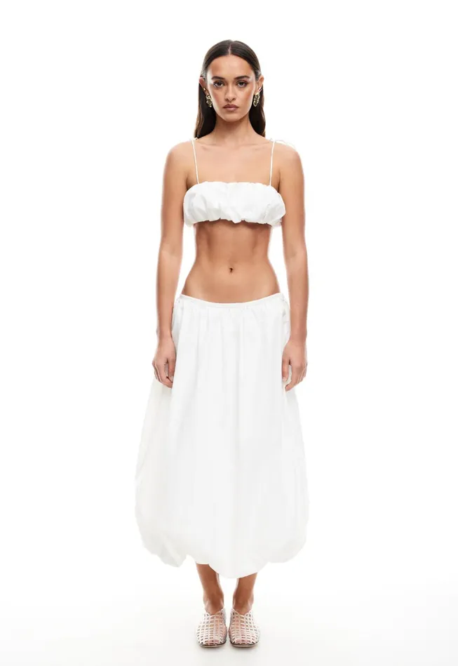 Skirts Women Lioness Fashion INTUITION BUBBLE MIDI SKIRT Ivory Skirts Women Lioness Fashion INTUITION BUBBLE MIDI SKIRT Ivory
