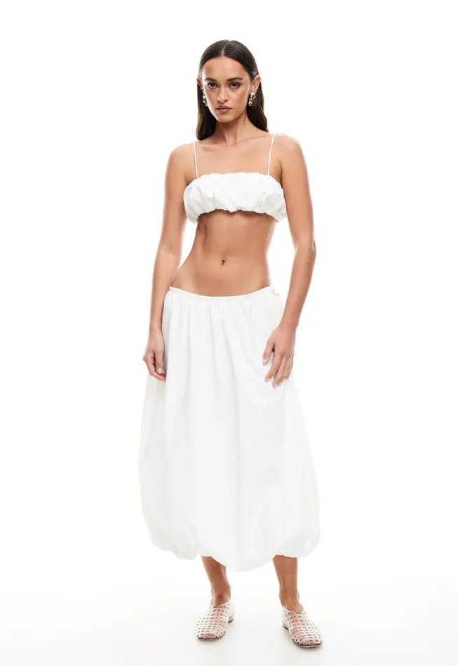 Skirts Women Lioness Fashion INTUITION BUBBLE MIDI SKIRT Ivory Skirts Women Lioness Fashion INTUITION BUBBLE MIDI SKIRT Ivory