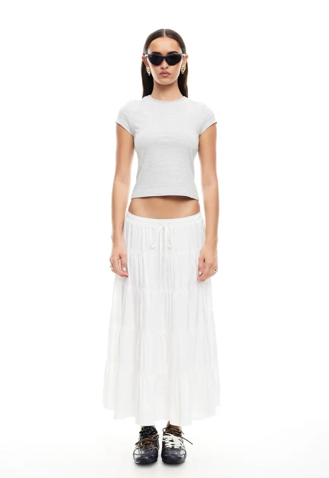 Skirts Women Lioness Fashion KIERA TIERED SKIRT Porcelain Skirts Women Lioness Fashion KIERA TIERED SKIRT Porcelain
