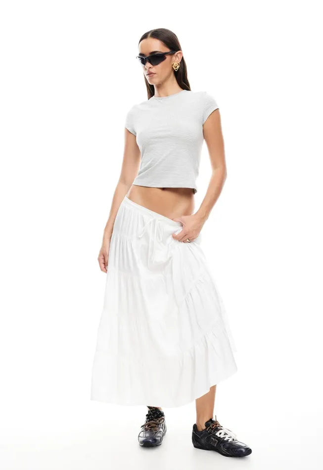 Skirts Women Lioness Fashion KIERA TIERED SKIRT Porcelain Skirts Women Lioness Fashion KIERA TIERED SKIRT Porcelain