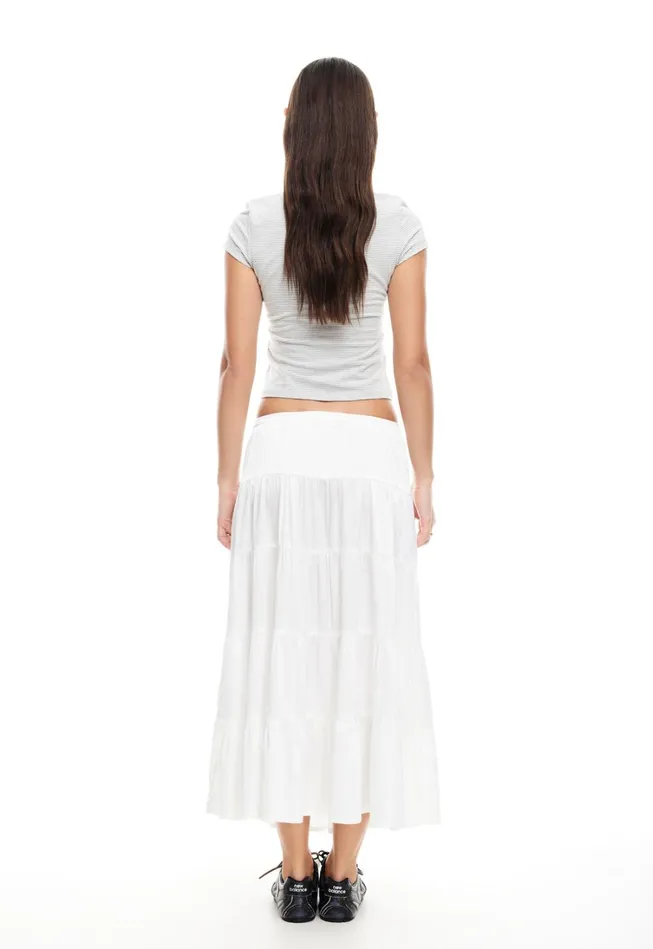 Skirts Women Lioness Fashion KIERA TIERED SKIRT Porcelain Skirts Women Lioness Fashion KIERA TIERED SKIRT Porcelain