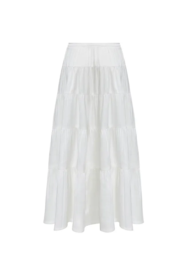 Skirts Women Lioness Fashion KIERA TIERED SKIRT Porcelain Skirts Women Lioness Fashion KIERA TIERED SKIRT Porcelain
