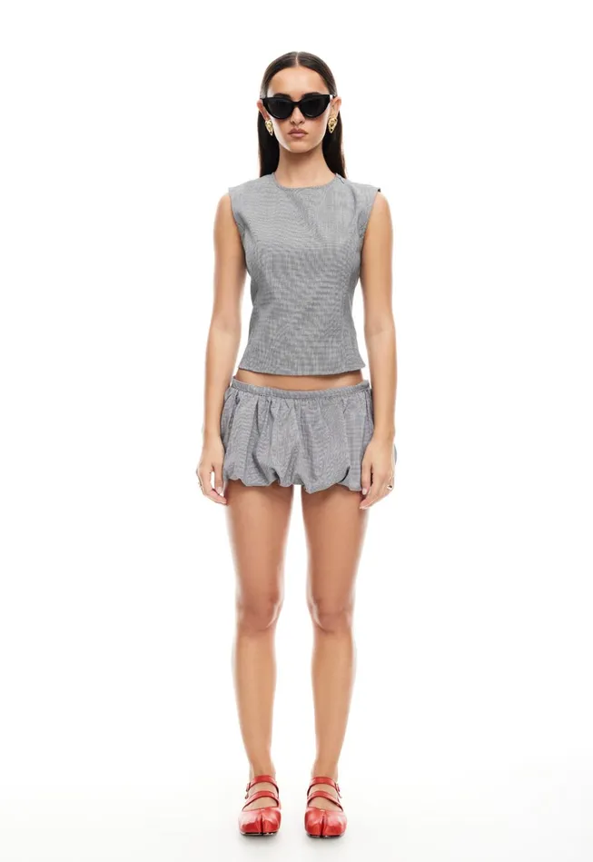 Skirts Women Lioness Fashion UN TUTU MINI SKORT Onyx Gingham