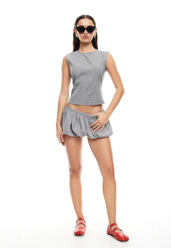 Skirts Women Lioness Fashion UN TUTU MINI SKORT Onyx Gingham