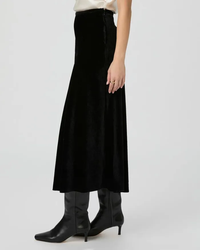 Skirts Women PAIGE Cicely Midi Skirt 8211 Black Velvet Skirts Women PAIGE Cicely Midi Skirt 8211 Black Velvet
