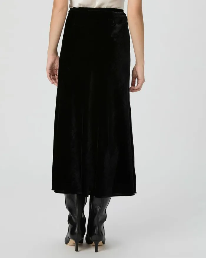 Skirts Women PAIGE Cicely Midi Skirt 8211 Black Velvet Skirts Women PAIGE Cicely Midi Skirt 8211 Black Velvet