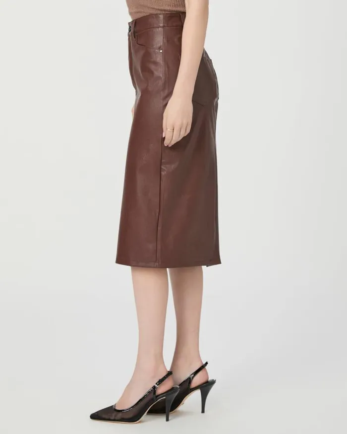 Skirts Women PAIGE Siren Midi Skirt 8211 Rum Raisin Faux Leather Skirts Women PAIGE Siren Midi Skirt 8211 Rum Raisin Faux Leather