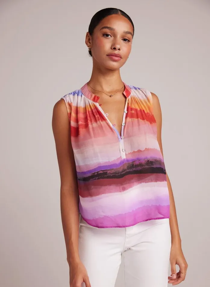Sleeveless Shirred Pullover 8211 Canyon Stripe Print Women Bella Dahl Sleeveless