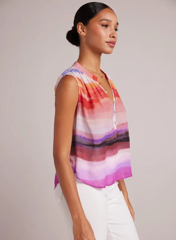 Sleeveless Shirred Pullover 8211 Canyon Stripe Print Women Bella Dahl Sleeveless Sleeveless Shirred Pullover 8211 Canyon Stripe Print Women Bella Dahl Sleeveless