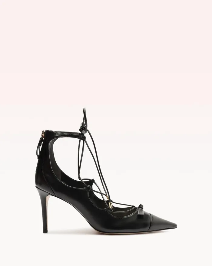 Slim Clarita Lace Up Pointed Toe Heels Black Women Alexandre Birman Pumps