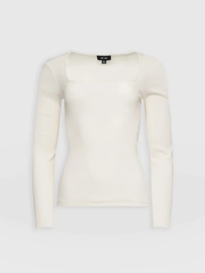 Sloane Ribbed Top 8211 Cream Cream Women Saint And Sofia Casual Tops
