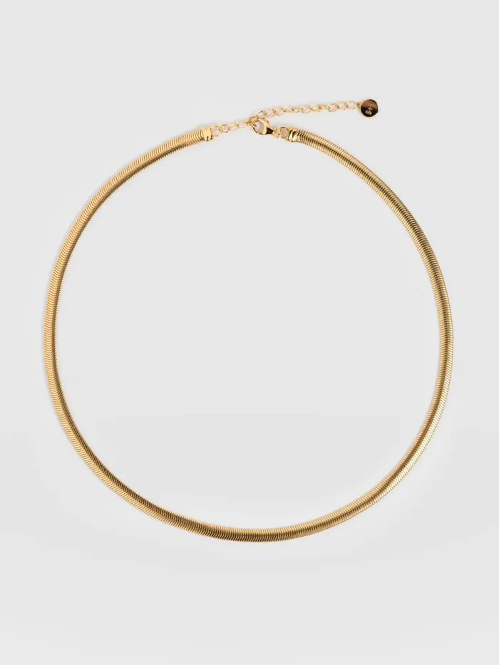 Snake Chain Necklace Gold Gold Women Saint And Sofia Necklaces