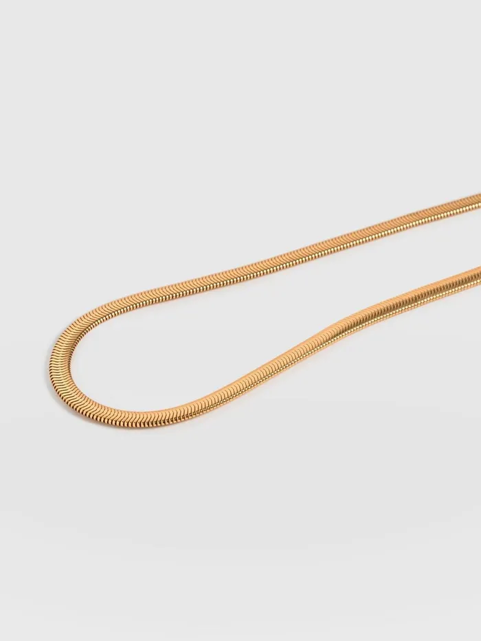 Snake Chain Necklace Gold Gold Women Saint And Sofia Necklaces