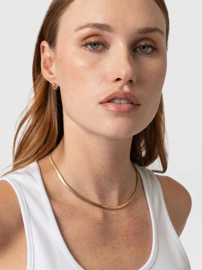 Snake Chain Necklace Gold Gold Women Saint And Sofia Necklaces