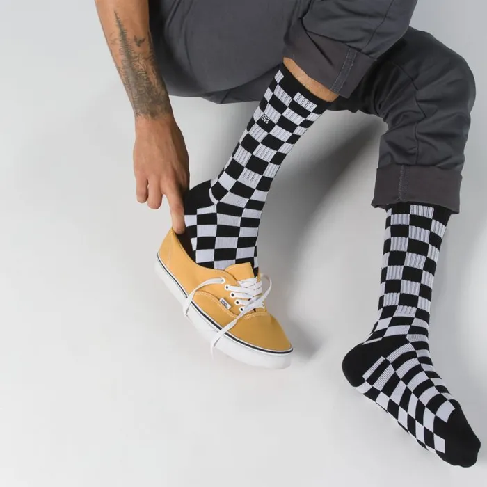 Socks Men Vans Checkerboard Crew Sock Black White Check