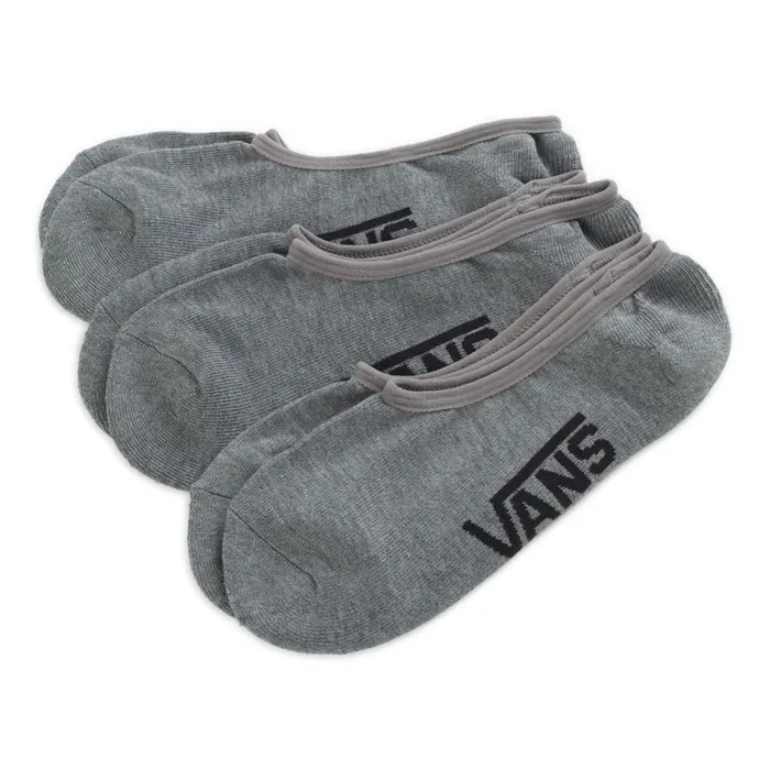 Socks Men Vans Classic Super No Show Socks 3 Pair Pack Heather Grey