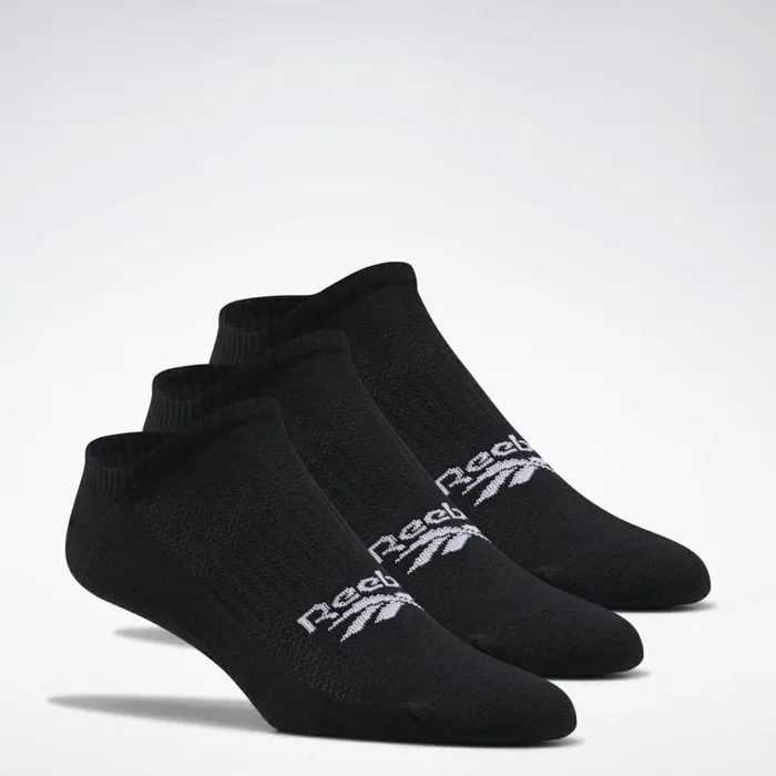Socks MensWomens Reebok Classics Foundation Invisible Socks 3 Pairs Black