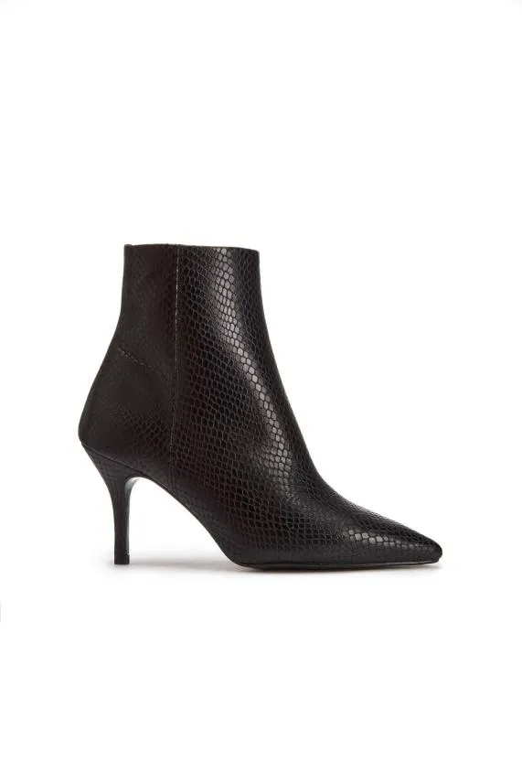 Sosandar Amour Black Snake Point Ankle Boot Black Women Boots