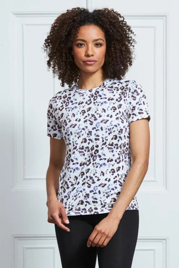 Sosandar Animal Print Short Sleeve Activewear T Shirt Women Activewear