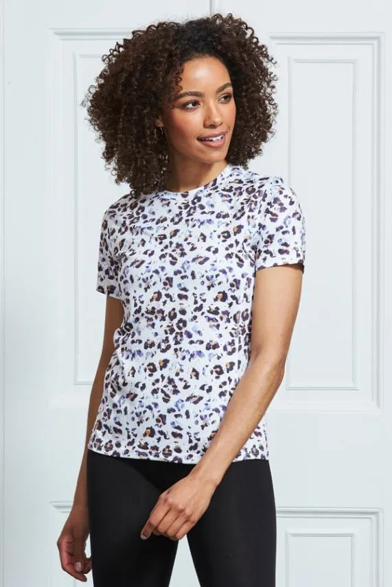 Sosandar Animal Print Short Sleeve Activewear T Shirt Women Activewear
