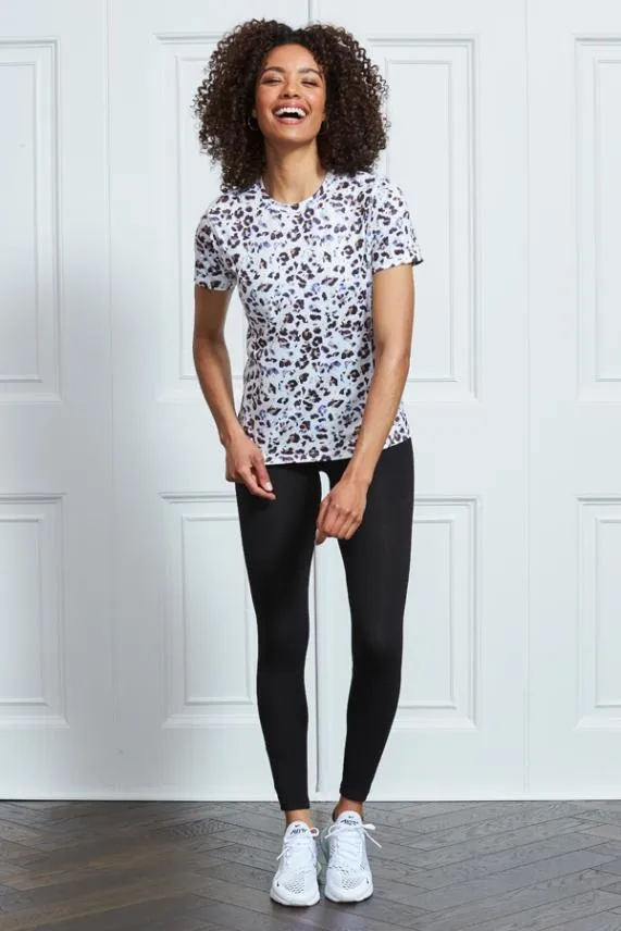 Sosandar Animal Print Short Sleeve Activewear T Shirt Women Activewear