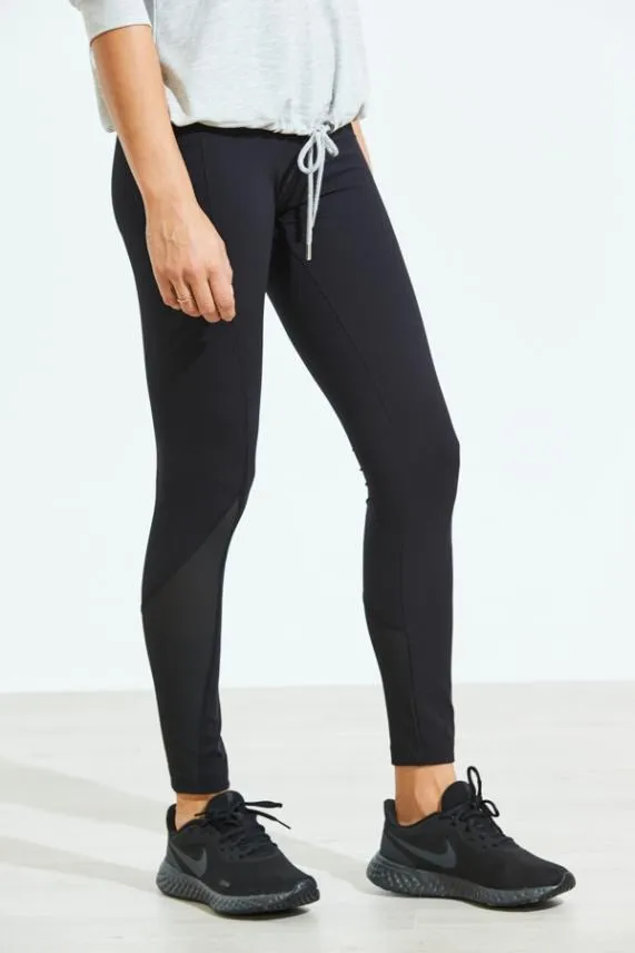 Sosandar Black High Waisted Mesh Panel Sculpting Activewear Leggings Black Women Activewear