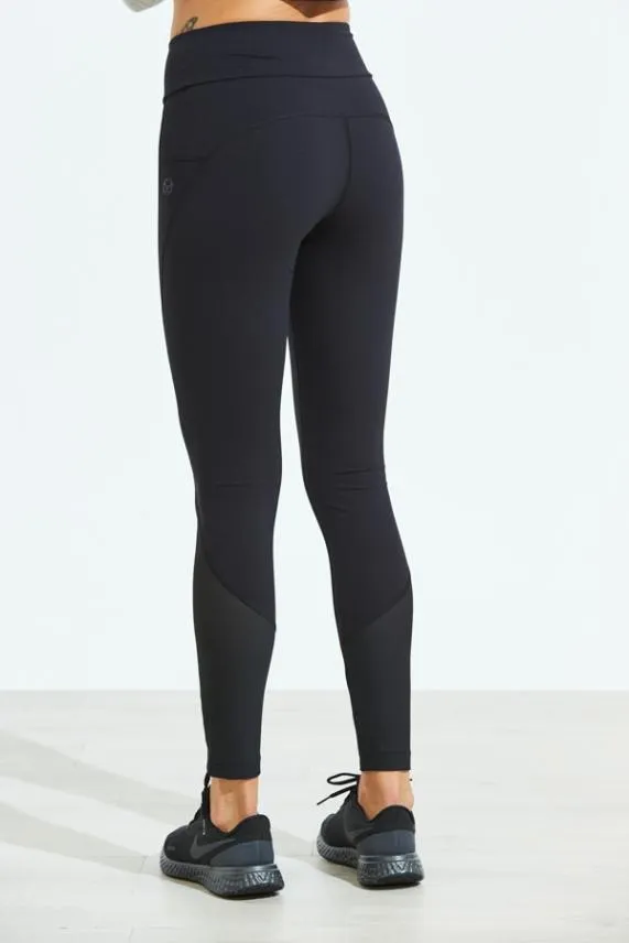 Sosandar Black High Waisted Mesh Panel Sculpting Activewear Leggings Black Women Activewear