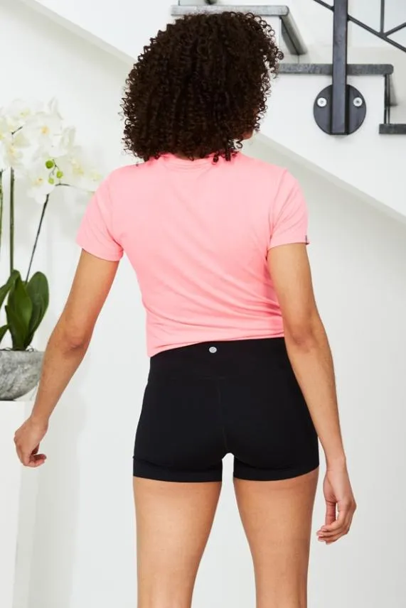 Sosandar Black High Waisted Super Stretch Activewear Shorts Black Women Activewear
