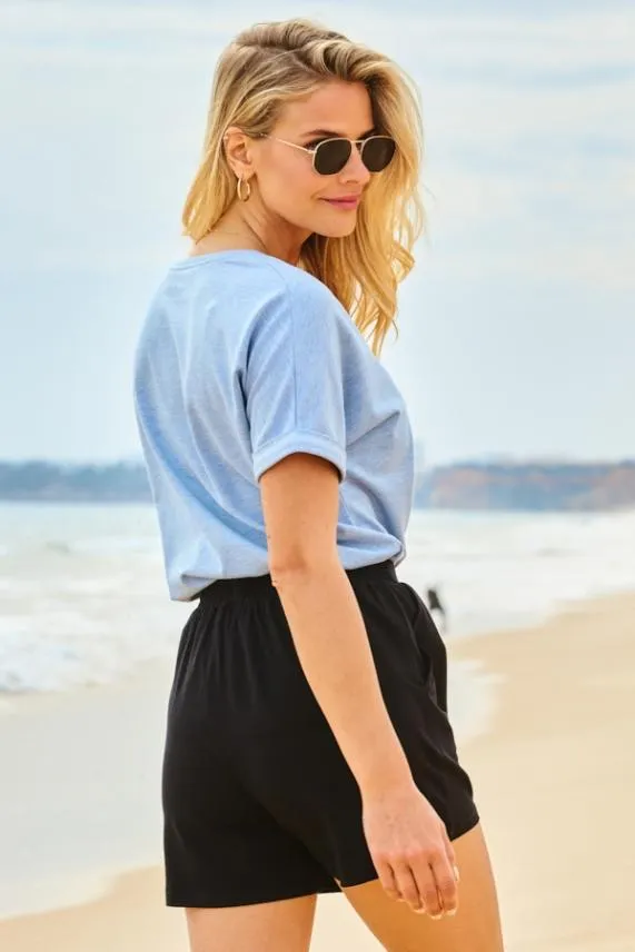 Sosandar Black Jersey Shorts With Pockets Black Women Loungewear