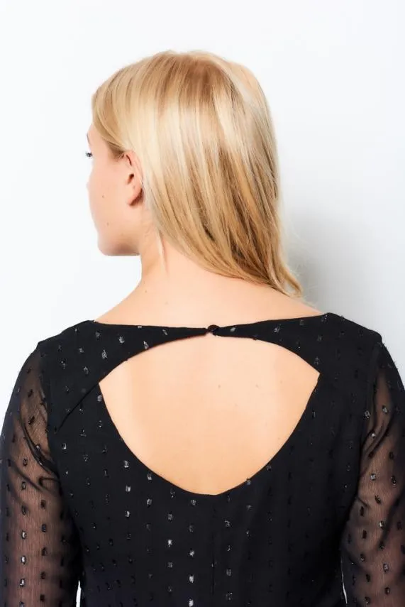 Sosandar Black Lurex Spot Shift Dress Black Women Dresses Sosandar Black Lurex Spot Shift Dress Black Women Dresses
