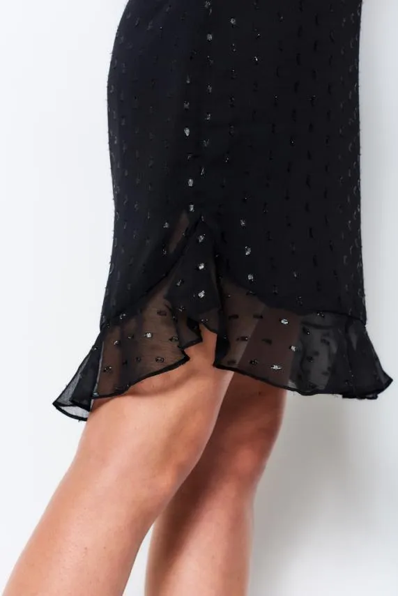 Sosandar Black Lurex Spot Shift Dress Black Women Dresses Sosandar Black Lurex Spot Shift Dress Black Women Dresses