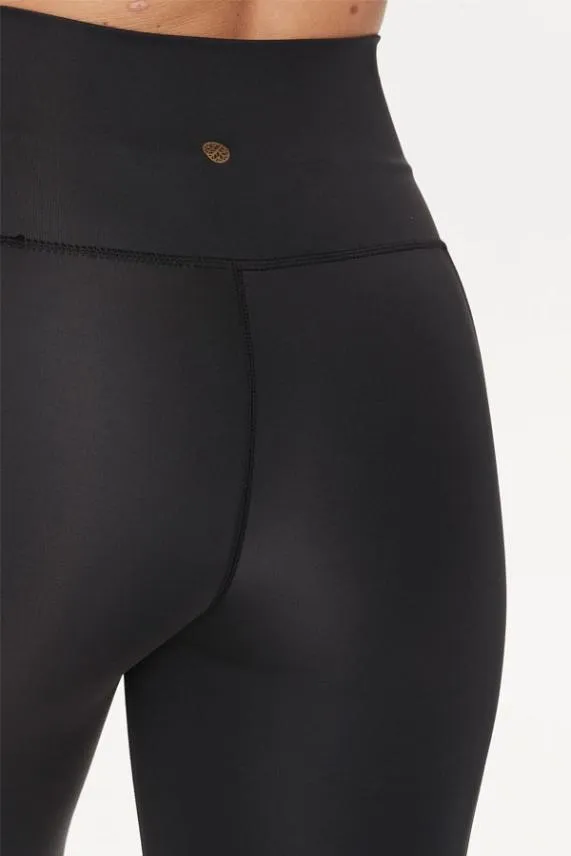 Sosandar Black Mesh Panel High Waisted Sleek Activewear Leggings Black Women Activewear