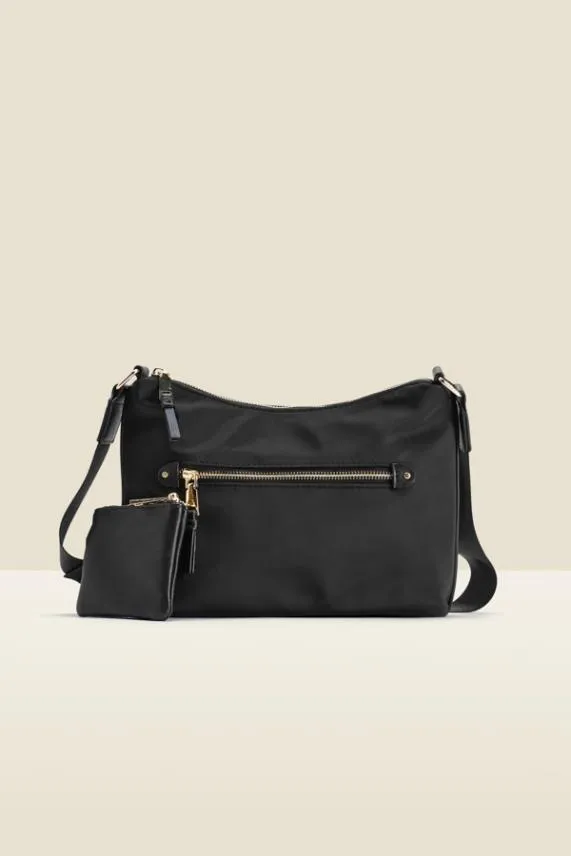 Sosandar Black Nylon Cross Body Bag Black Women Bags and Belts