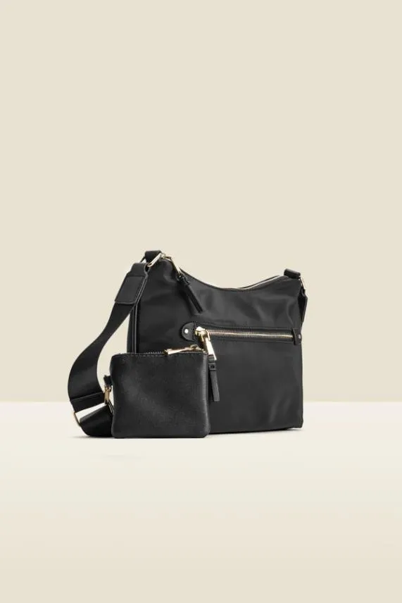Sosandar Black Nylon Cross Body Bag Black Women Bags and Belts