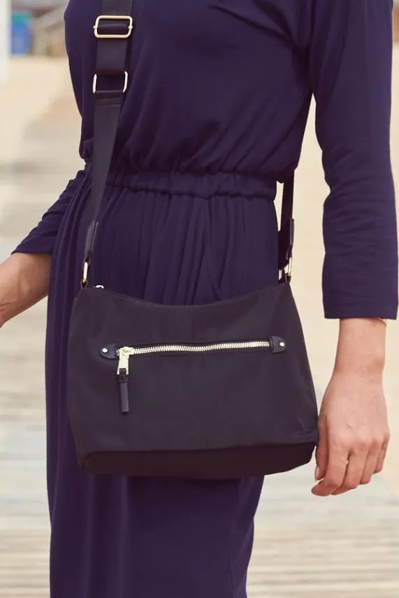 Sosandar Black Nylon Cross Body Bag Black Women Bags and Belts
