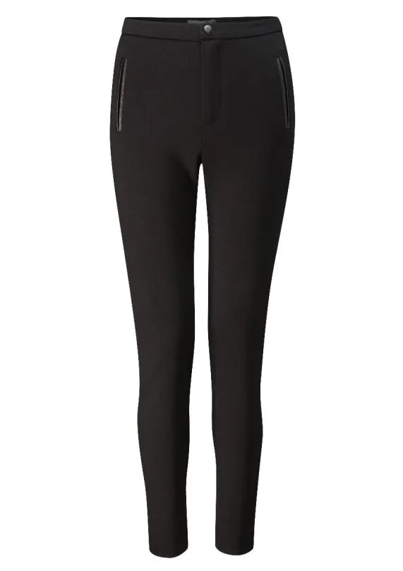 Sosandar Black Slim Fit Stretch Ponte Trousers Black Women Trousers and Leggings