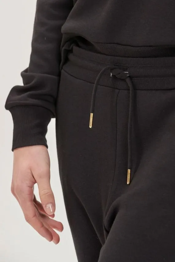 Sosandar Black Slim Leg ChillOut Joggers Black Women Loungewear
