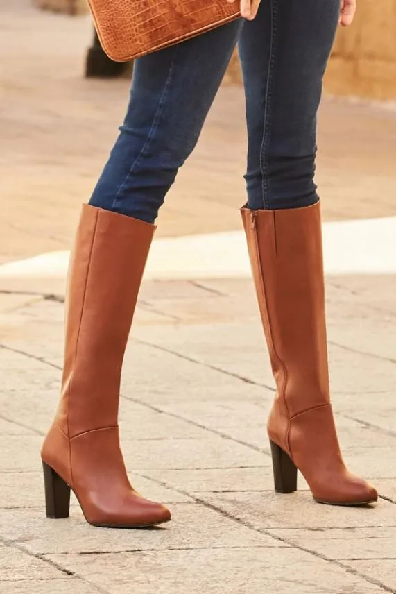 Sosandar Blake Tan Leather Knee High Boot Blake Tan Women Boots