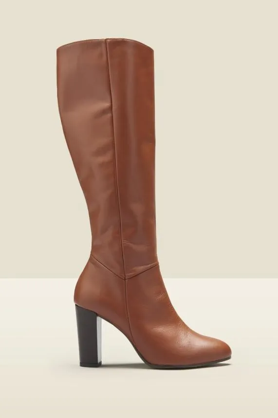 Sosandar Blake Tan Leather Knee High Boot Blake Tan Women Boots