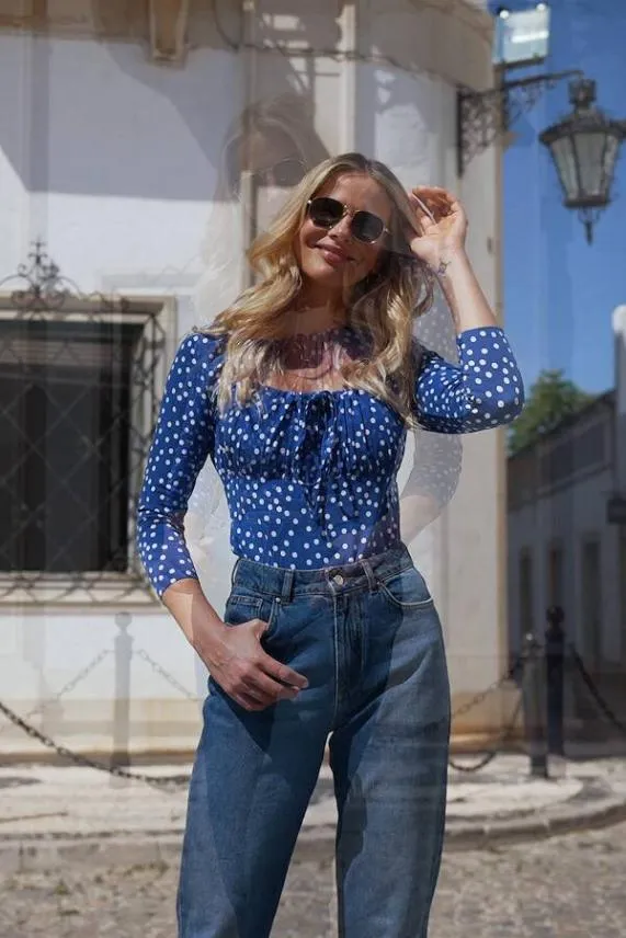 Sosandar Blue Denim Girlfriend Jeans Blue Women Jeans and Jeggings