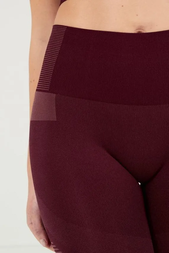 Sosandar Burgundy UltraSculpt High Waisted Activewear Leggings Burgundy Women Activewear