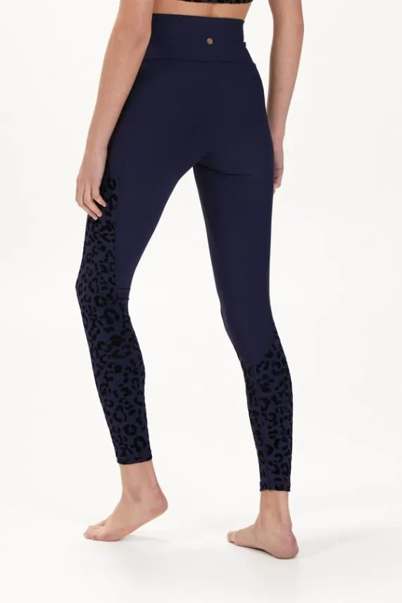 Sosandar Carolina Navy Blue Leopard Print Activewear Leggings With Pockets Navy Blue Women Activewear Sosandar Carolina Navy Blue Leopard Print Activewear Leggings With Pockets Navy Blue Women Activewear