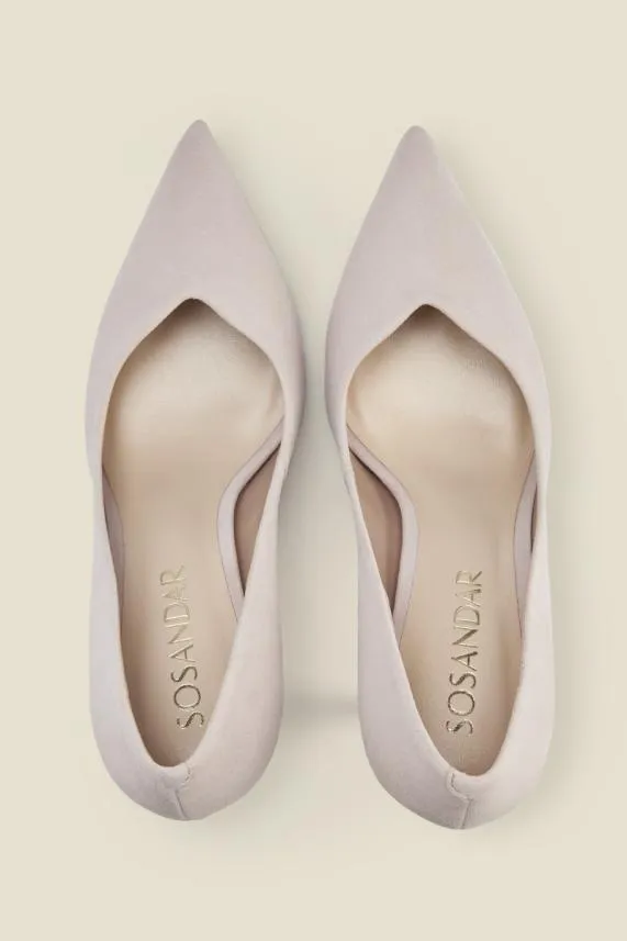 Sosandar Celine Nude Suede Sweetheart High Court Shoes Women Heels