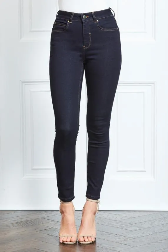 Sosandar Dark Navy Denim Perfect Skinny Jeans Dark Navy Women Jeans and Jeggings