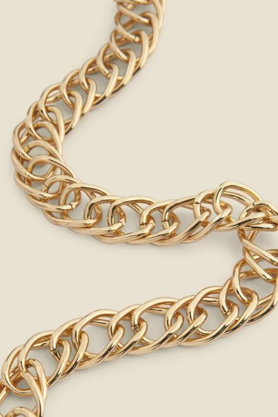 Sosandar Gold Plated Chain Link Necklace Women Jewellery