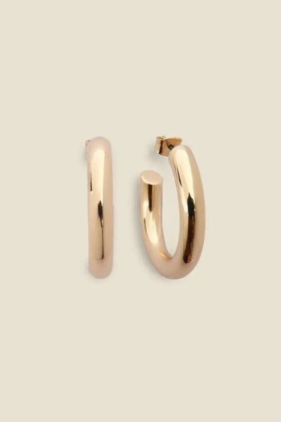Sosandar Gold Plated Chunky Hoop Earrings Women Jewellery